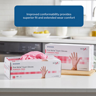 McKesson Pink Nitrile McKesson 14-6NPNK2 Pink Nitrile Nitrile Exam Glove, Small, Pink (BX/250)