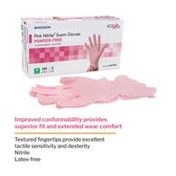 McKesson Pink Nitrile McKesson 14-6NPNK2 Pink Nitrile Nitrile Exam Glove, Small, Pink (BX/250)