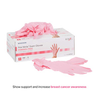 McKesson Pink Nitrile McKesson 14-6NPNK2 Pink Nitrile Nitrile Exam Glove, Small, Pink (BX/250)