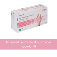 McKesson Pink Nitrile McKesson 14-6NPNK4 Pink Nitrile Exam Glove, Medium, Pink (BX/250)