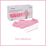 McKesson Pink Nitrile McKesson 14-6NPNK4 Pink Nitrile Exam Glove, Medium, Pink (BX/250)