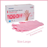 McKesson Pink Nitrile McKesson 14-6NPNK6 Pink Nitrile Nitrile Exam Glove, Large, Pink (CS/2500)