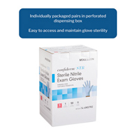 McKesson Confiderm STR McKesson 14-6NSTR2 Confiderm STR Nitrile Exam Glove, Small, Blue (BX/50)