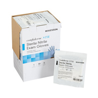 McKesson Confiderm STR McKesson 14-6NSTR4 Confiderm STR Nitrile Exam Glove, Medium, Blue (BX/50)