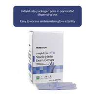 McKesson Confiderm STR McKesson 14-6NSTR4 Confiderm STR Nitrile Exam Glove, Medium, Blue (CS/200)