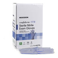 McKesson Confiderm STR McKesson 14-6NSTR6 Confiderm STR Nitrile Exam Glove, Large, Blue (BX/50)