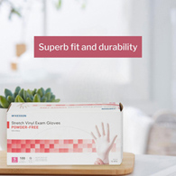 McKesson 14-814 Stretch Vinyl Exam Glove, Small (CS/1000)