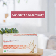 McKesson 14-816-McKesson Stretch Vinyl Exam Glove, Medium, Ivory, Medical Gloves (CS)