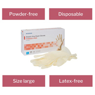 McKesson 14-818 Stretch Vinyl Exam Glove, Large (BX/100)