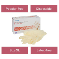 McKesson 14-820-McKesson Stretch Vinyl Exam Glove, Extra Large, Ivory, Medical Gloves (CS)