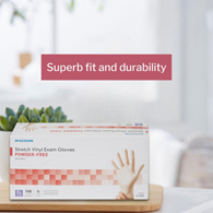 McKesson 14-820-McKesson Stretch Vinyl Exam Glove, Extra Large, Ivory, Medical Gloves (CS)