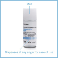 McKesson 140-MST Pentafluoropropane/Tetrafluoroethane Topical Anesthetic, 115-mL Spray Can, Pain Relief (BX/12)