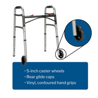 McKesson 146-10211-4-McKesson Aluminum Folding Walker, 25-32-1/4 Inch Height, Walkers (CS)