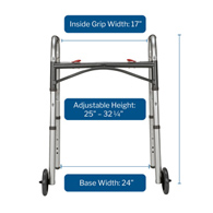 McKesson 146-10211-4-McKesson Aluminum Folding Walker, 25-32-1/4 Inch Height, Walkers (CS)