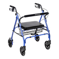McKesson 146-10215BL-1-McKesson Bariatric Blue Folding Steel Four-Wheel Rollator, Rollators (CS)