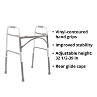 McKesson 146-10220-2-McKesson Steel Bariatric Folding Walker, 32-1/2-39 Inch Height, Walkers