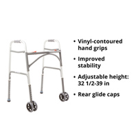 McKesson 146-10220-2WW-McKesson Steel Bariatric Folding Walker, 32-39 Inch Height, Walkers (CS)