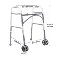 McKesson 146-10220-2WW-McKesson Steel Bariatric Folding Walker, 32-39 Inch Height, Walkers (CS)