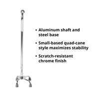 McKesson 146-10301F-4-McKesson Offset Quad Cane, Chrome, Canes