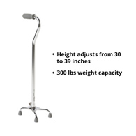 McKesson 146-10301F-4-McKesson Offset Quad Cane, Chrome, Canes