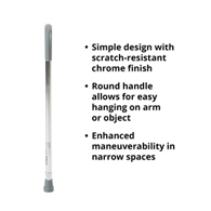 McKesson 146-10302-6 Round Handle Walking Cane, Aluminum, 29-3/4 - 38-3/4 in Height, Canes (EA/1)