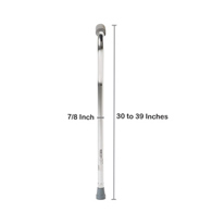 McKesson 146-10303-6-McKesson Aluminum Silver Offset Cane, 30-39 Inch Height, Canes (CS)