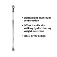 McKesson 146-10303-6-McKesson Aluminum Silver Offset Cane, 30-39 Inch Height, Canes