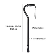 McKesson 146-10305-6-McKesson Steel Offset Cane, 29-3/4-37-3/4 Inch Height, Canes