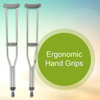 McKesson 146-10400-8 Adult Underarm Crutches, 5 ft. 2 in-5 ft. 10 in, Underarm Support Crutches (PR)