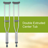McKesson 146-10400-8 Adult Underarm Crutches, 5 ft. 2 in-5 ft. 10 in, Underarm Support Crutches (PR)