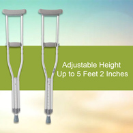 McKesson 146-10401-8 Child Underarm Crutches, 4 ft. 6 in-5 ft. 2 in, Underarm Support Crutches (PR)
