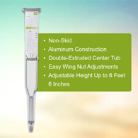 McKesson 146-10402-8 Tall Adult Underarm Crutches, 5 ft. 10 in-6 ft. 6 in, Underarm Support Crutches (CS/8)