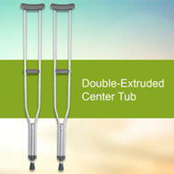 McKesson 146-10402-8 Tall Adult Underarm Crutches, 5 ft. 10 in-6 ft. 6 in, Underarm Support Crutches (PR)