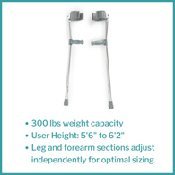 Mckesson McKesson 146-10403-McKesson Forearm Crutch, Crutches (BX) - McKesson Forearm Crutch