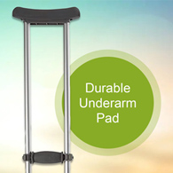 McKesson 146-10430-8 Adult Underarm Crutches, 5 ft. 2 in - 5 ft. 10 in, Underarm Support Crutches (CS/8)