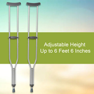 McKesson 146-10432-8 Tall Adult Underarm Crutches, 5 ft. 10 in - 6 ft. 6 in, Underarm Support Crutches (CS/8)