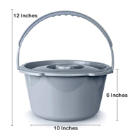McKesson 146-11106 Commode Bucket w/ Metal Cover & Handle, 7.5 qt (Case/12)
