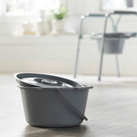 McKesson 146-11106 Commode Bucket w/ Metal Cover & Handle, 7.5 qt (Case/12)