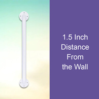McKesson 146-12016-3-McKesson Wall Grab Bar, White Steel, 16-Inch Length, Safety & Grab Bars