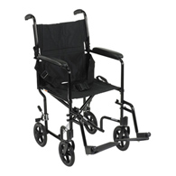 McKesson 146-ATC19-BK Transport Chair, 19 in Seat, Swing-Away Footrest, Black Finish