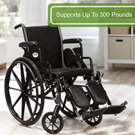 McKesson 146-K316DDA-ELR Lightweight Wheelchair, 16 in Seat Width, Elevating Legrest