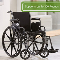 McKesson 146-K316DDA-SF Lightweight Wheelchair, 16 in Seat Width, Swing-Away Footrest