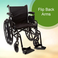 McKesson 146-K318DDA-SF Lightweight Wheelchair, 18 in Seat Width, Swing-Away Footrest