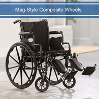 McKesson 146-K320DDA-ELR Lightweight Wheelchair, 20 in Seat Width, Elevating Legrest