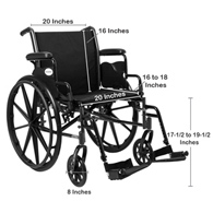 McKesson 146-K320DDA-SF Lightweight Wheelchair, 20 in Seat Width, Swing-Away Footrest