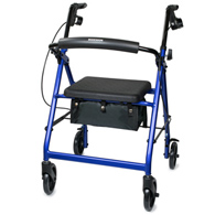 McKesson 146-R726BL-McKesson Folding Aluminum Four-Wheel Rollator, Blue, Rollators