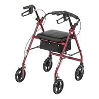 McKesson 146-R728RD Red Four-Wheel Rollator