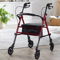 McKesson 146-RTL10261RD-McKesson Four-Wheel Rollator, Rollators
