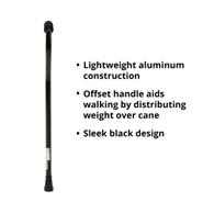 McKesson 146-RTL10306-McKesson Black Aluminum Offset Cane, 30-39 Inch Height, Canes (CS)