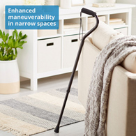 McKesson 146-RTL10306-McKesson Black Aluminum Offset Cane, 30-39 Inch Height, Canes (CS)